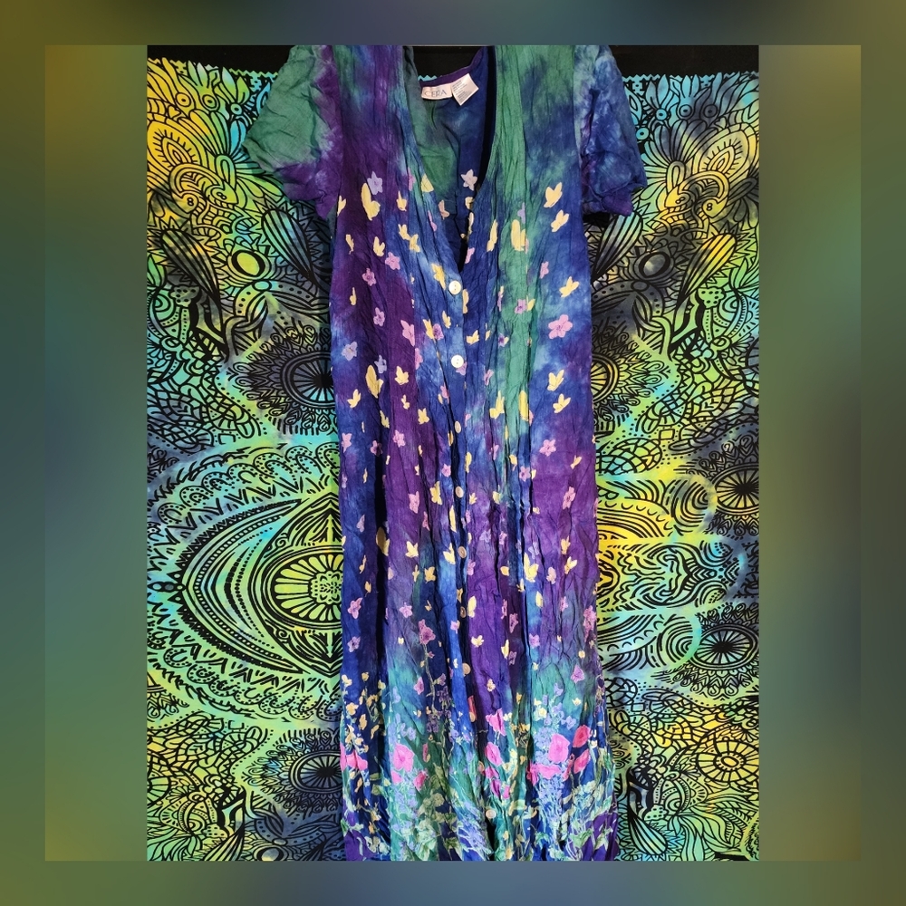 Colorful tie dye dress